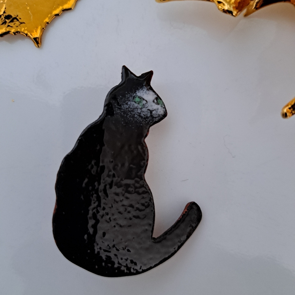 Metal Black Cat Brooch